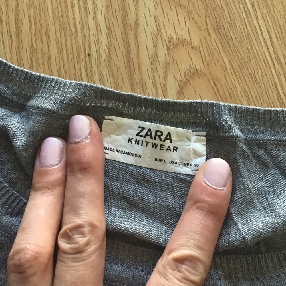 Zara knit grey lightweight crewneck sweater - Picture 2 of 6